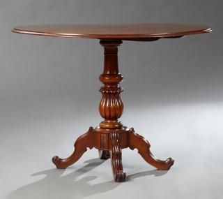 French Louis Philippe Style Carved Mahogany Tilt T French Louis