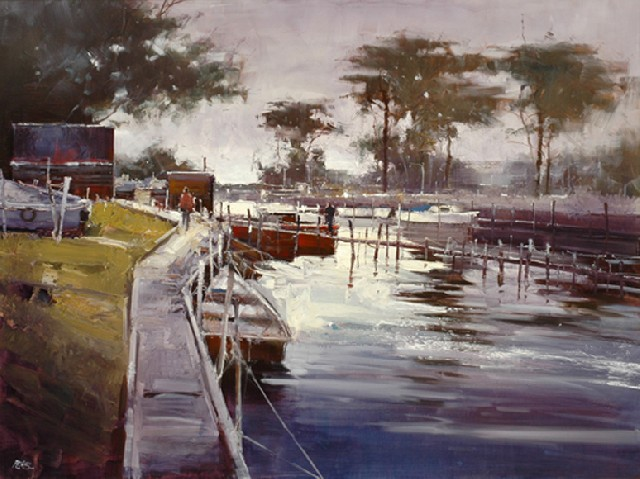 Herman Pekel born 1956 Mordialloc Creek 1994 oil on board