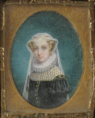 English School 19th Century Portrait of a lady in 16th