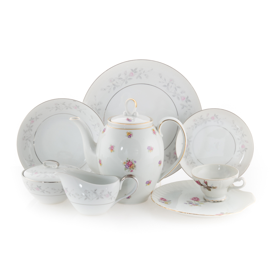 Assorted china dishware and coffeepots Japanese and German makers