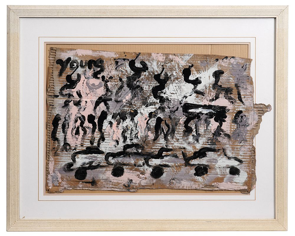 Purvis Young Framed Painting on Cardboard Purvis Young American 1943