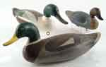 LOT OF THREE CARVED WOODEN DECOYS BY CAPT HARRY JOBES