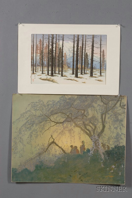Lot of Approximately Eighteen Woodblock Prints Japan late 19th early