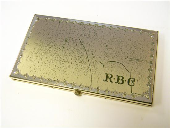 JEWELRY Sterling silver cigarette case suede cover and box 5