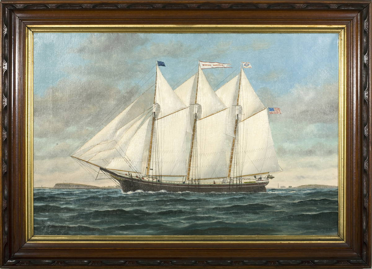 THE THREE MASTED SCHOONER quot NETTIE LANGDON quot ATTRIBUTED TO