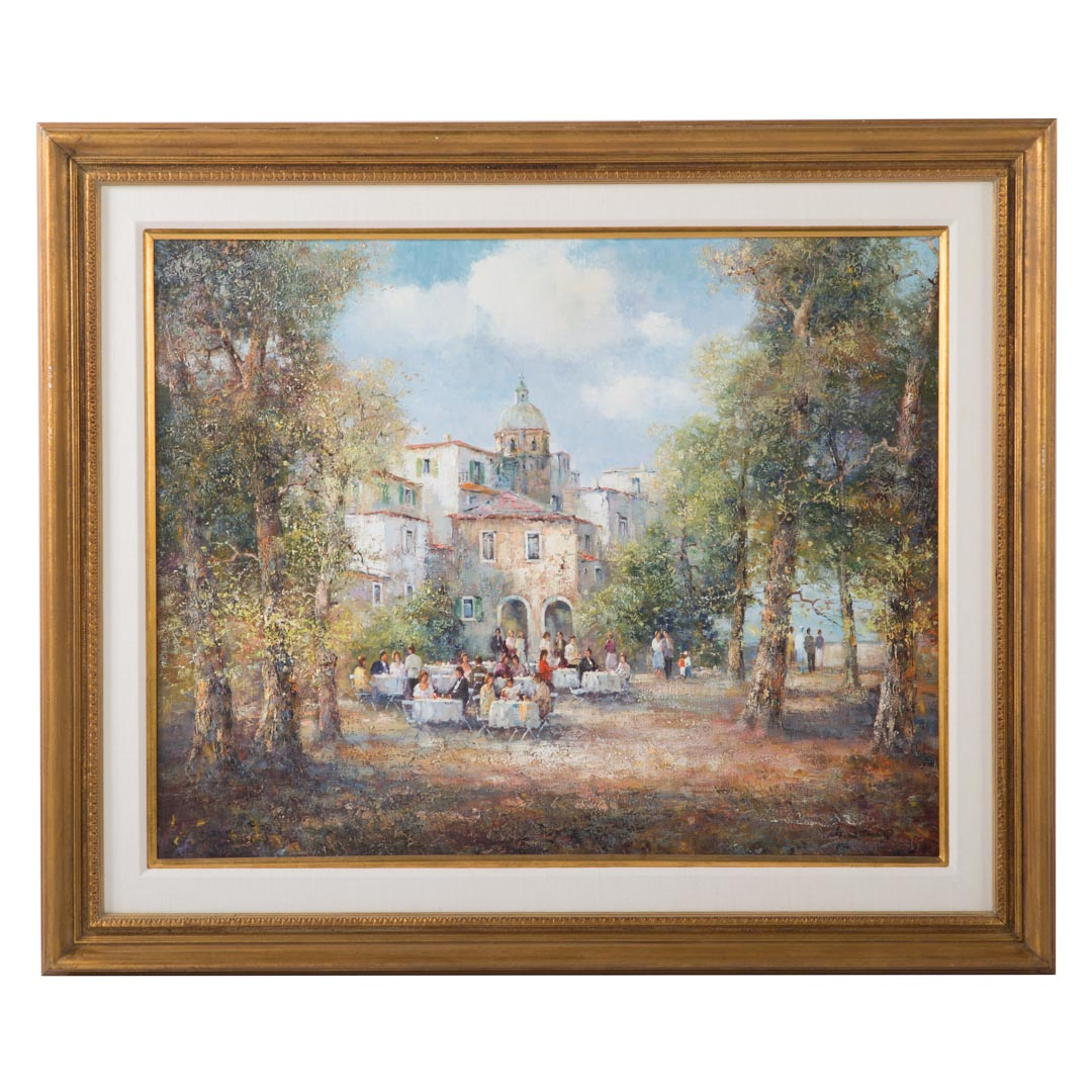 Willi Bauer Wine Garden oil on canvas German b 1923