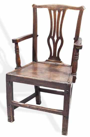 An oak and elm armchair late 18th early 19th century
