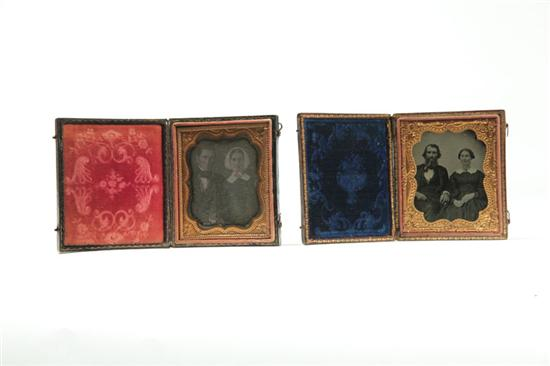 TWO SIXTH PLATE PORTRAITS OF COUPLES American mid 19th century
