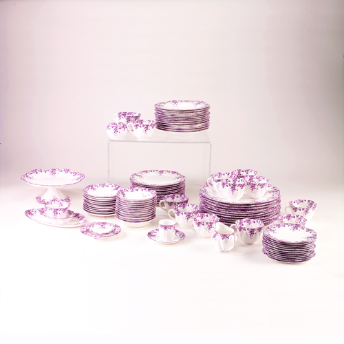 Set of Shelley China England Dainty Mauve pattern to include