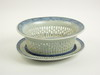 TWO PART BOWL Circa 1860 two part oval reticulated blue