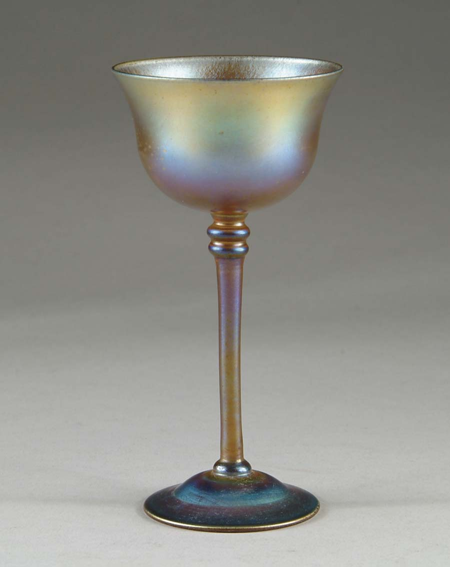 TIFFANY GLASS CORDIAL Simple transitional styling with nice purple and