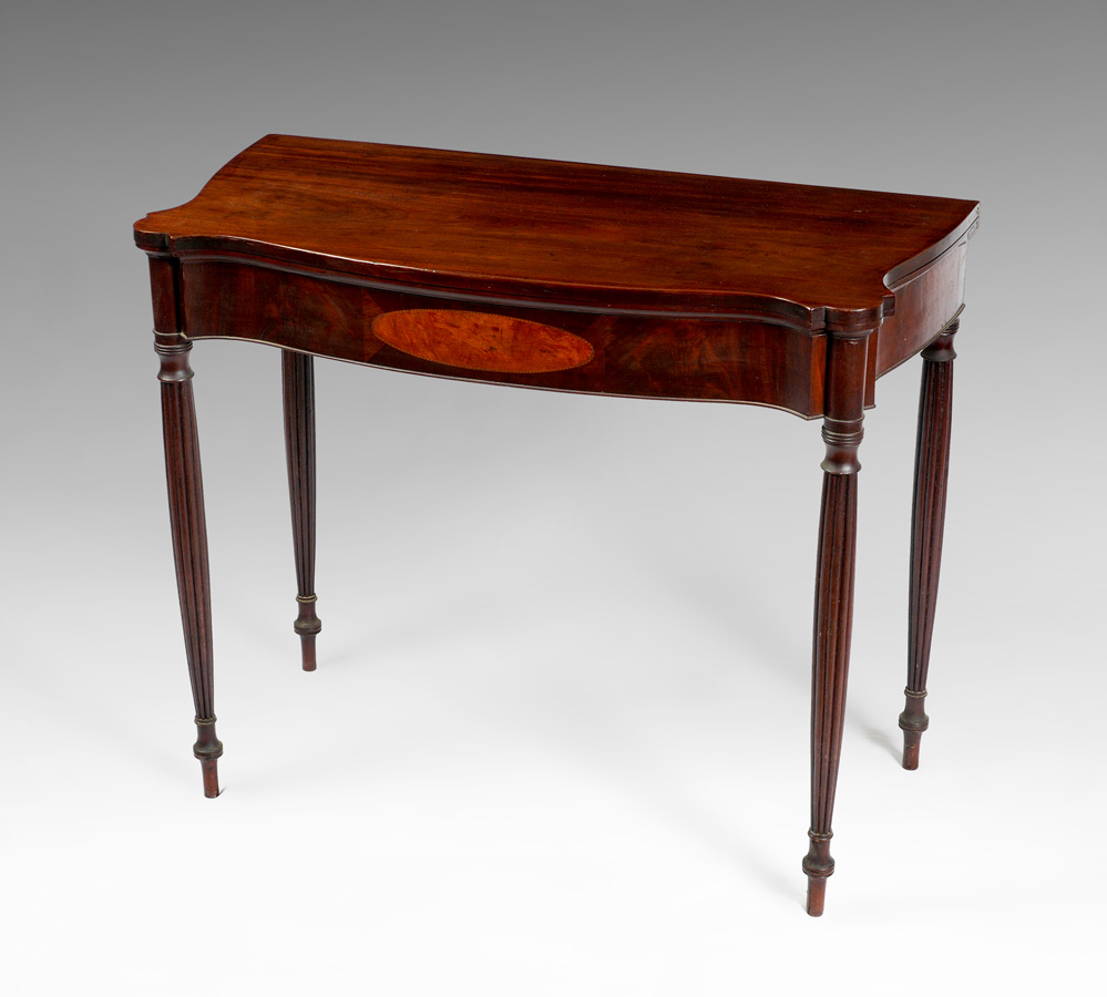 AMERICAN MAHOGANY SHERATON GAME TABLE Early 19th century most likely