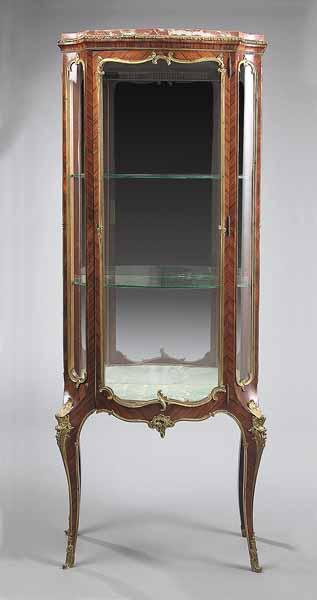A Louis XV Style Rosewood and Ormolu Mounted Vitrine 19th