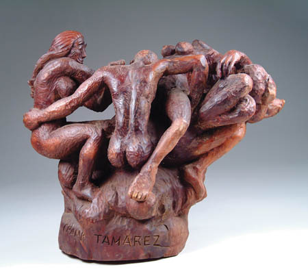 CARVED WOOD SCULPTURE OF EROTIC SCENE Appears to be carved