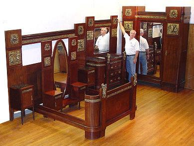 SHOW STOPPING 4 PC ART NOUVEAU INLAID ORMOLU MOUNTED BEDROOM