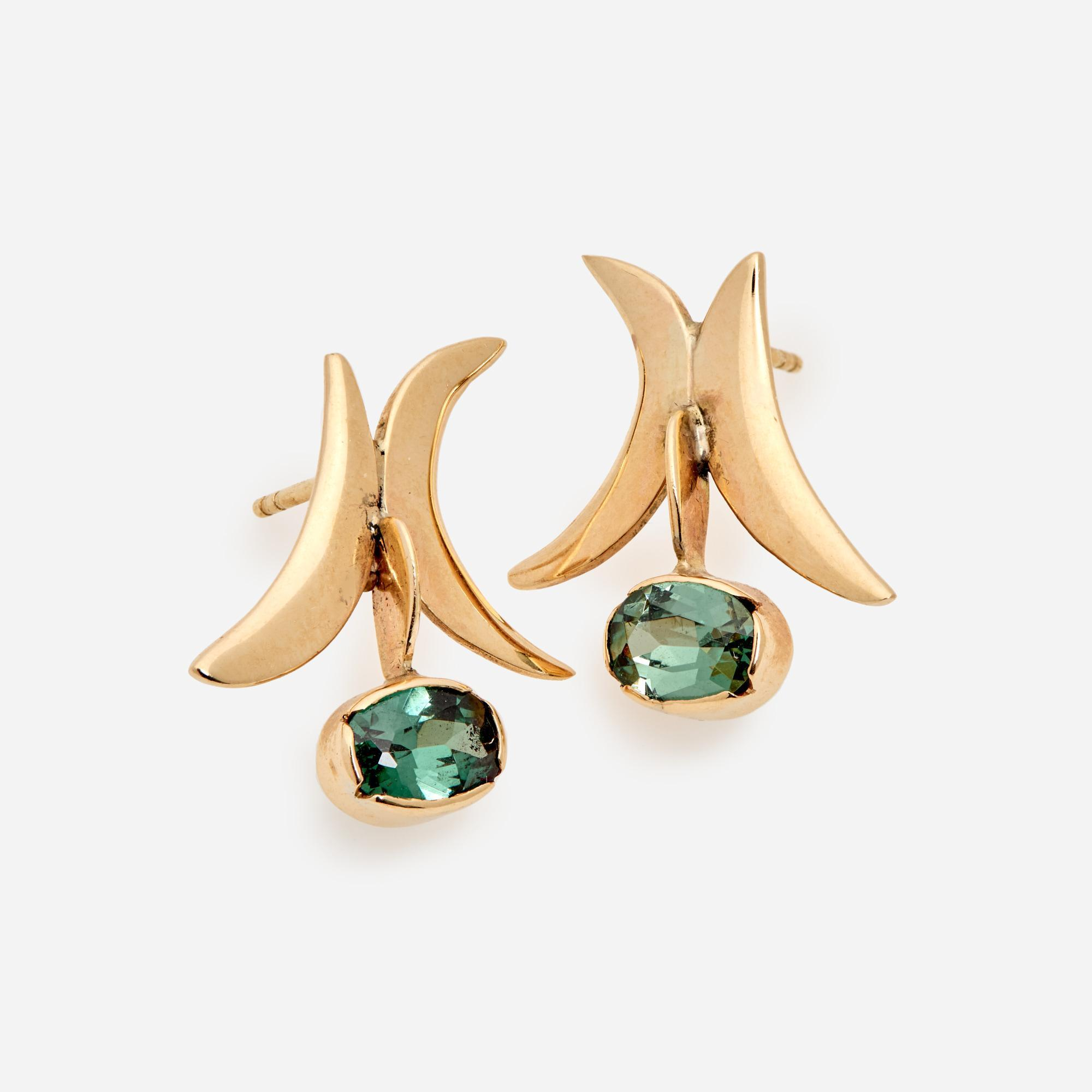 BLUE TOURMALINE EARRINGS 80 CTW IN 14K A pair of