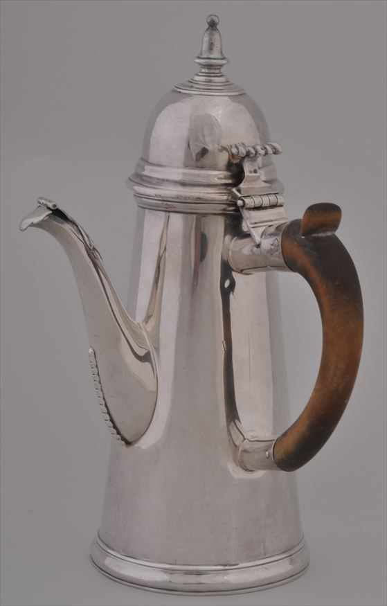 VICTORIAN MONOGRAMMED SILVER LIGHTHOUSE FORM COFFEE POT Charles Stuart Harris