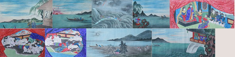 EROTIC ORIENTAL SCROLL PAINTING Probably late 19th or early 20th