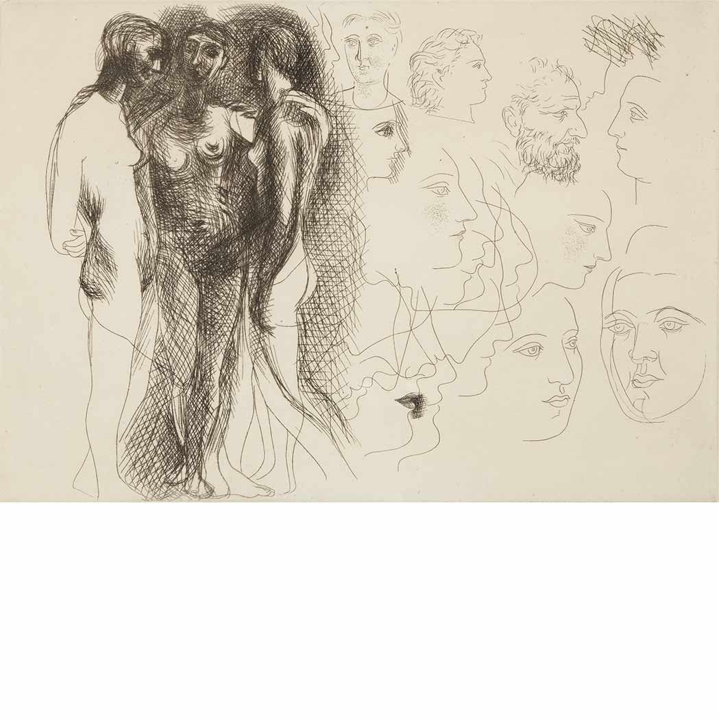 4 Pablo Picasso TROIS NUS DEBOUT B 90 Etching 1927