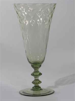A large sea green glass vase probably James Powell Sons