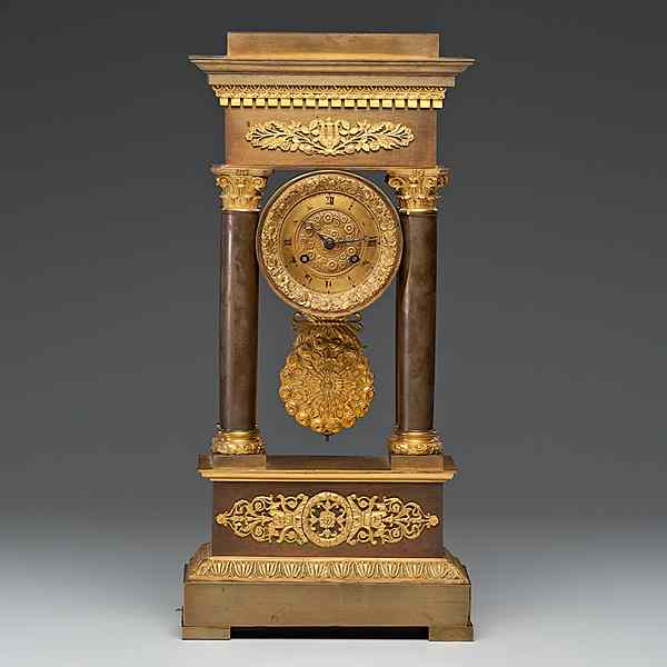 French Mantel Clock French 19th century A gilt bronze mantel