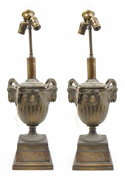 A group of decorative table articles comprising a pair of