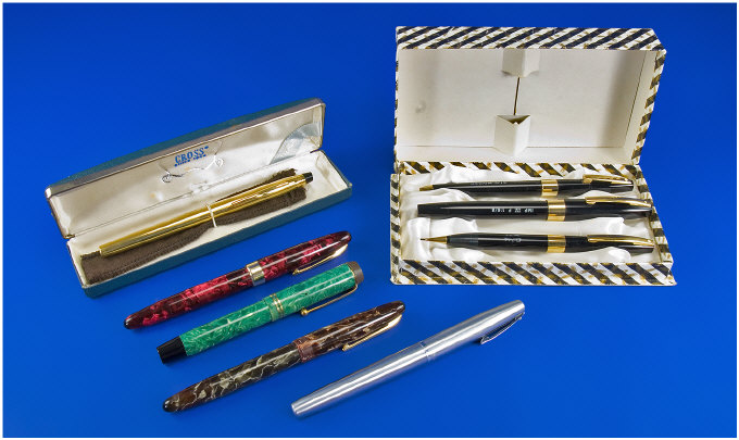 Sheaffer A Sheaffer Imperial Triple set boxed with chalk marks
