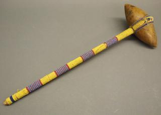 Plains stone bead club An early mid 20th century Plains