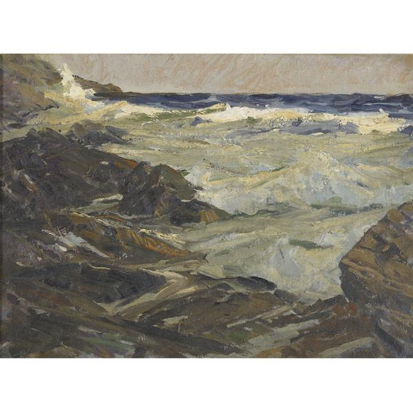 ALEXANDER BOWER American 1875 1952 An Easterly oil on composite