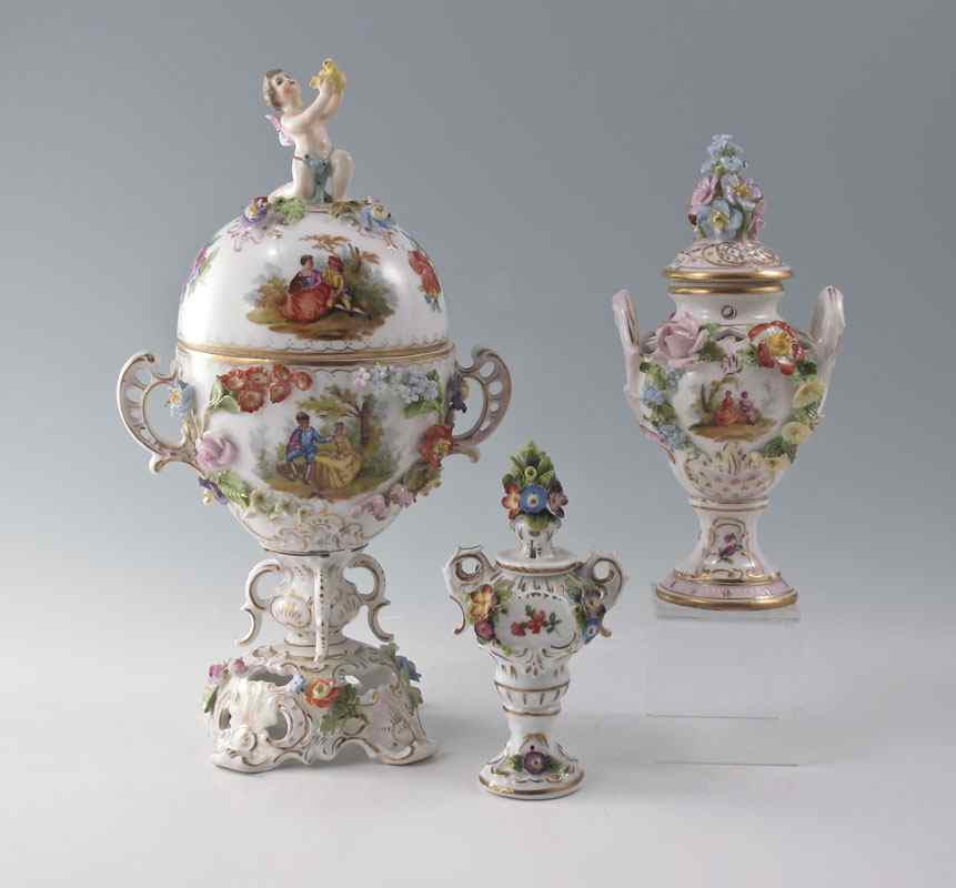 SAXONIAN CARL THIEME AND VIENNA PORCELAIN 3 piece group 1