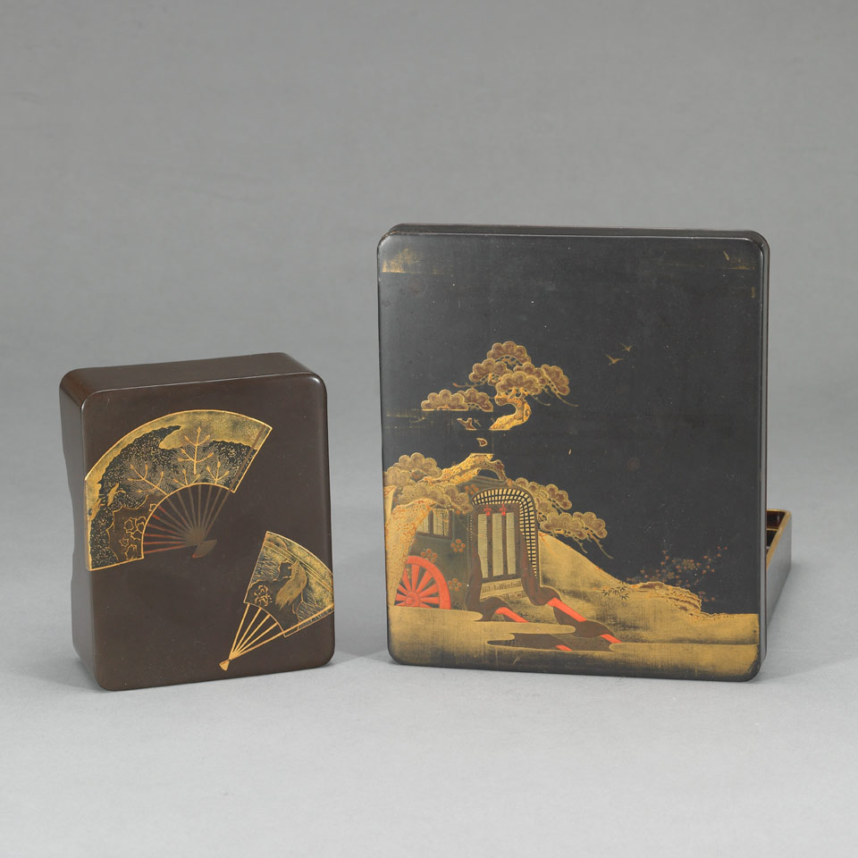 Two Lacquer Boxes Meiji Period 1868 1913 The first a