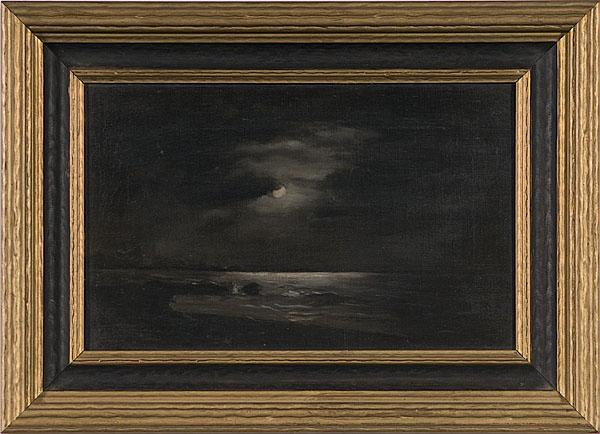 AMERICAN SEASCAPE ILLUSTRATION Oil on canvas ca 19th century unsigned