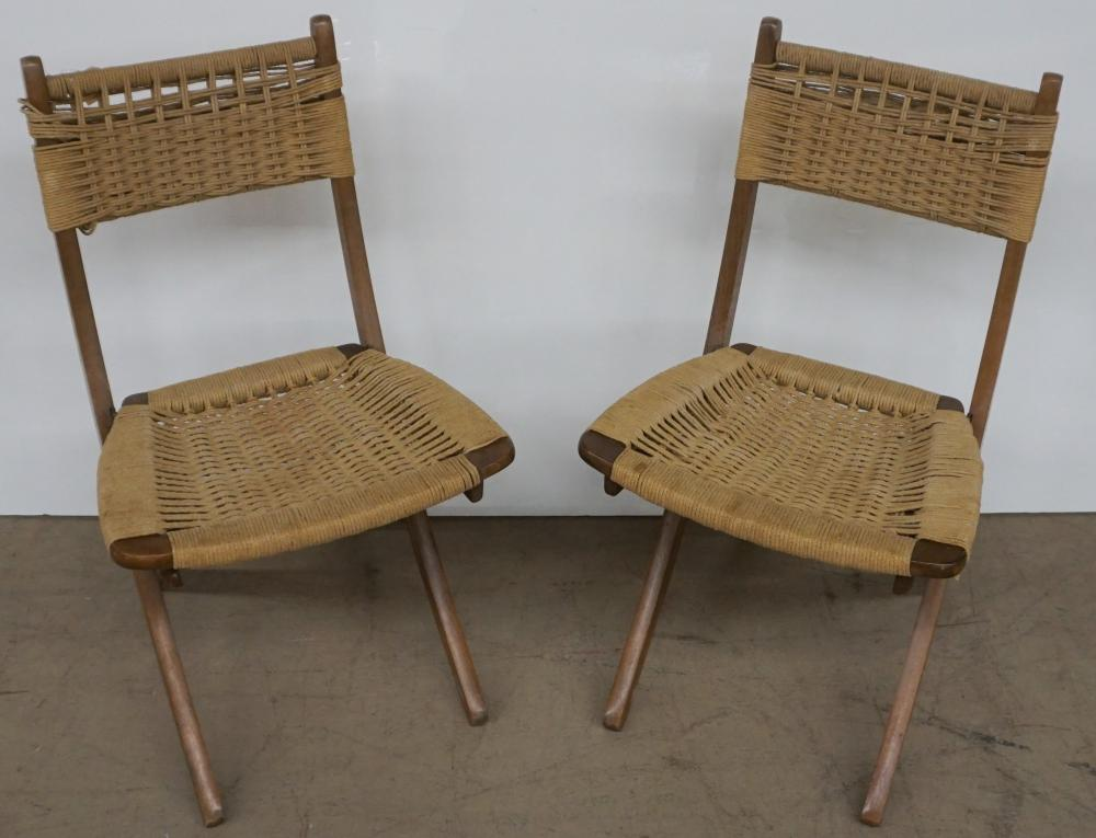 PAIR OF DANISH MID CENTURY MODERN HANS WEGNER STYLE ROPE
