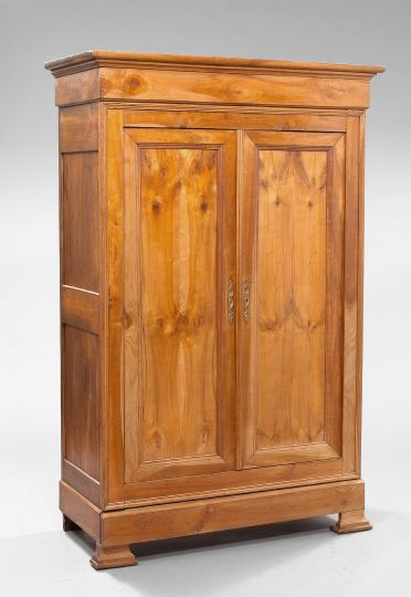 Louis Philippe Provincial Cherrywood Armoire mid 19th century the molded