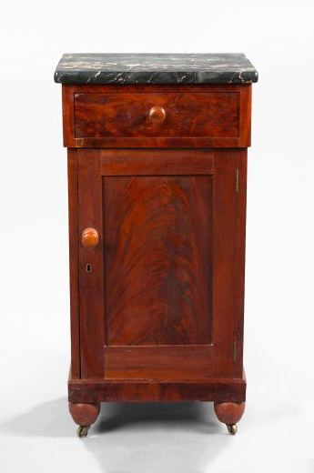 American Late Classical Mahogany and Marble Top Half Commode second
