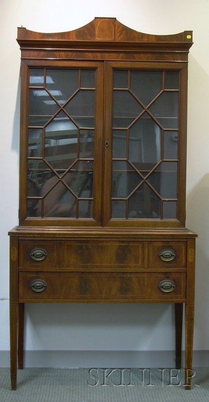 Mersman Bros Mt Vernon Replica Federal style Glazed Inlaid Mahogany