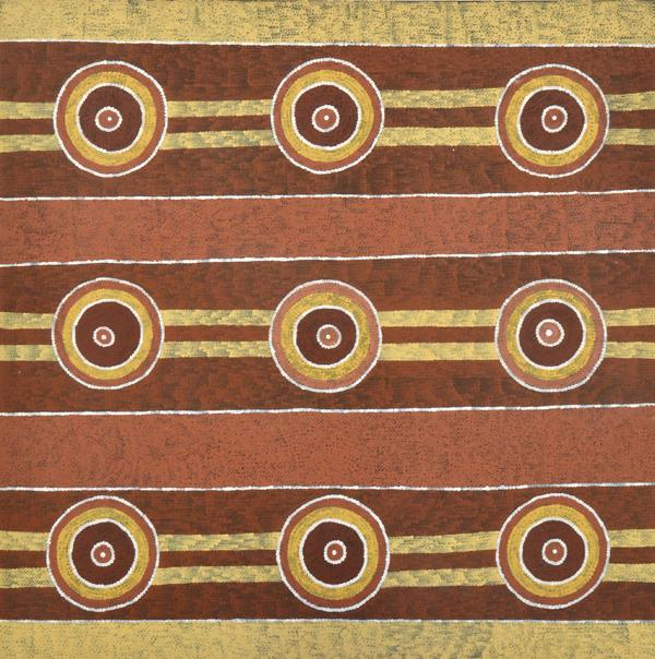 TURKEY TOLSON TJUPURRULA CIRCA 1938 2001 Tingari 1989 acrylic on