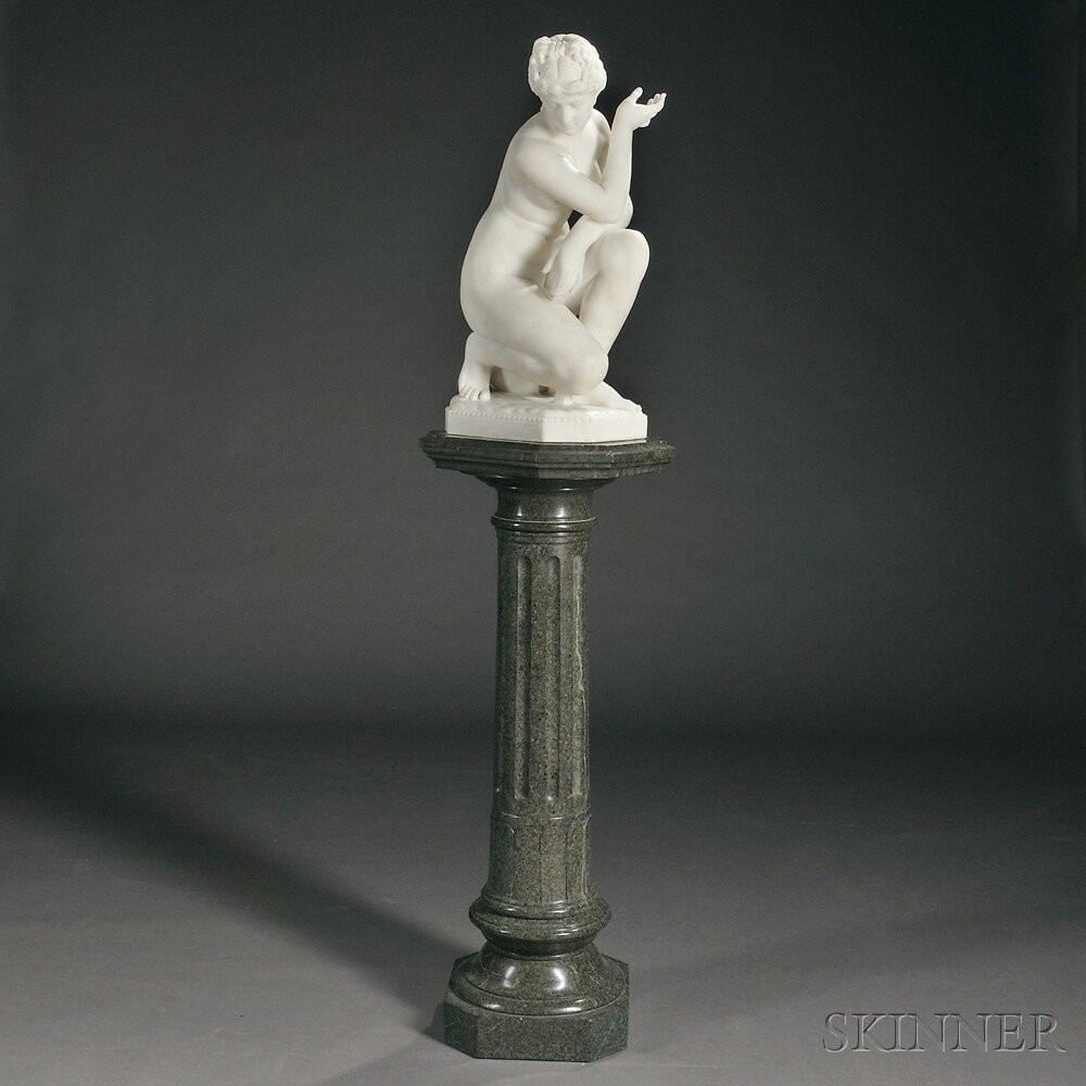Italian School Late 19th Early 20th Century Crouching Venus after
