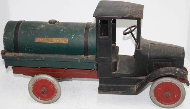 ORIGINAL BUDDY L TANK LINE EARLY 1920S TANKTRUCK PRESSED STEEL