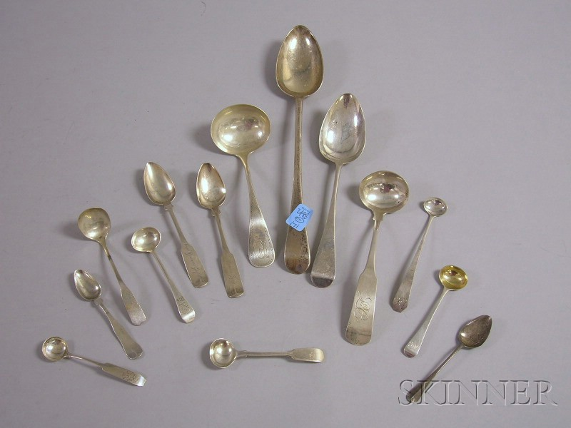 Group of Coin and Sterling Silver Spoons and Ladles America