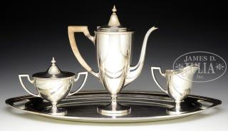 FINE FOUR PIECE STERLING TEA SET BY TIFFANY COMPANY The