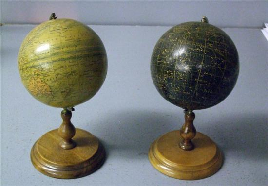 Pair of Philip s Globes Terrestrial and Celestial brass mounted