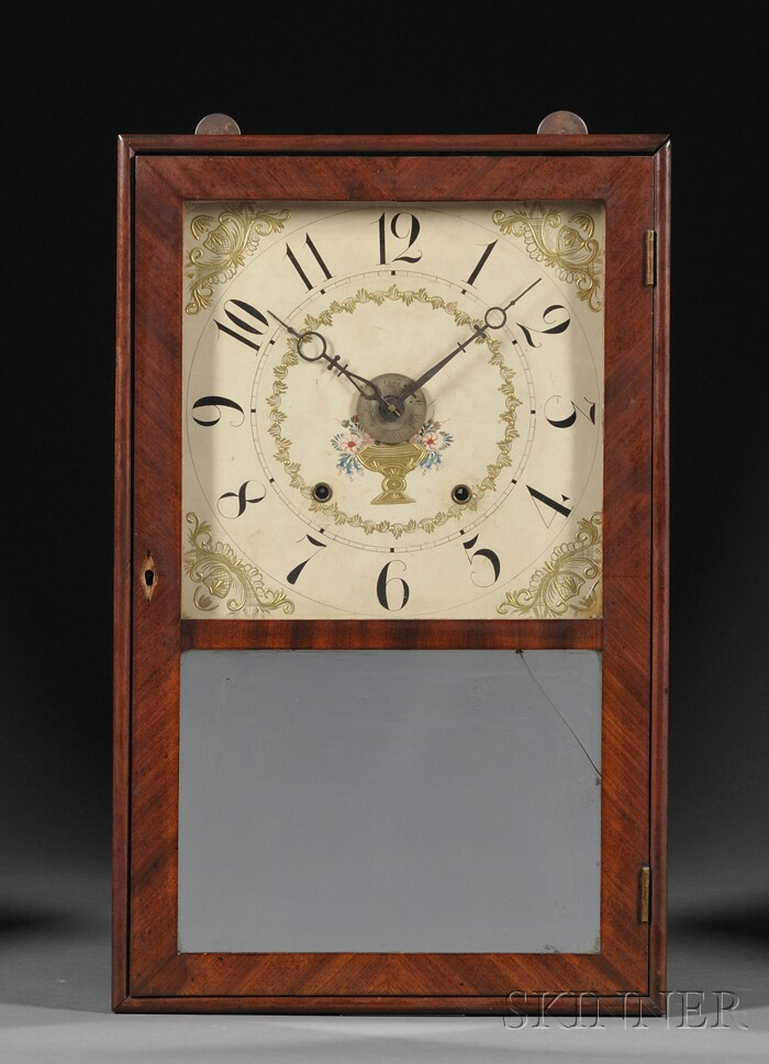 Eli Terry Sons Mahogany Alarm Shelf Clock Plymouth Connecticut c