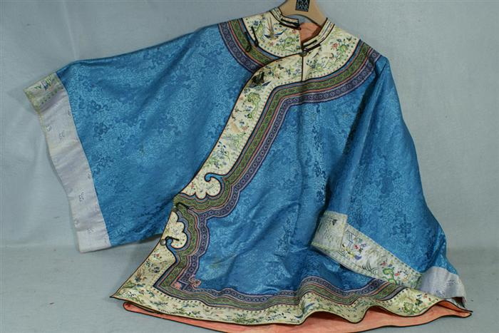Chinese embroidered Mandarin jacket slight wear c 1890 Estimate 400