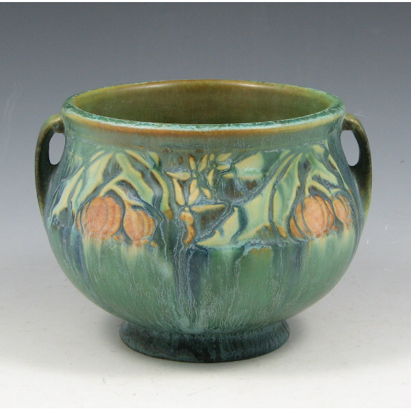 Roseville Baneda 626 4 jardiniere in green and blue Unmarked