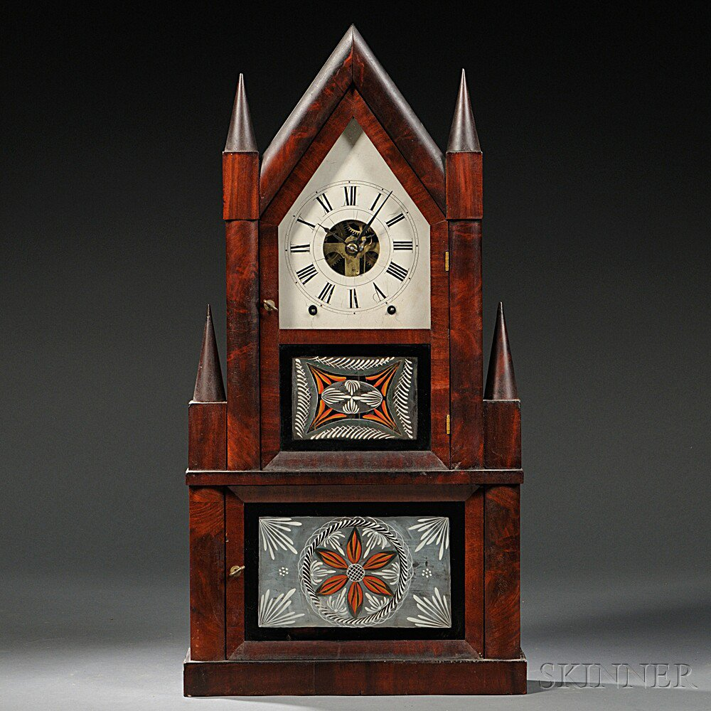 Birge Fuller Mahogany Double Steeple Fusee Shelf Clock Bristol Connecticut