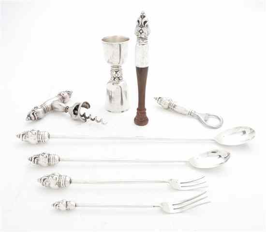 An American Sterling Silver Bar Set International Silver Co in