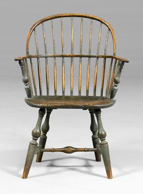 Important New York Windsor armchair sack back with boldly turned