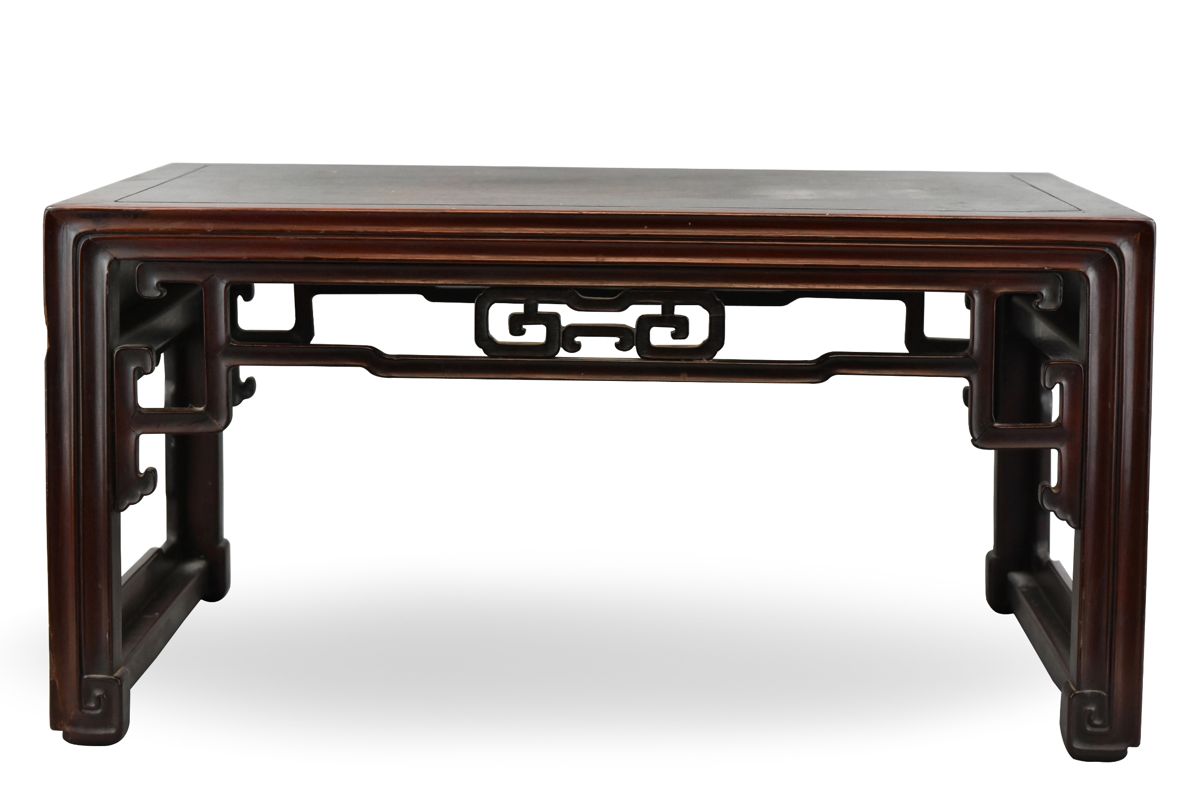 A Chinese rosewood kang table A low waisted kang table