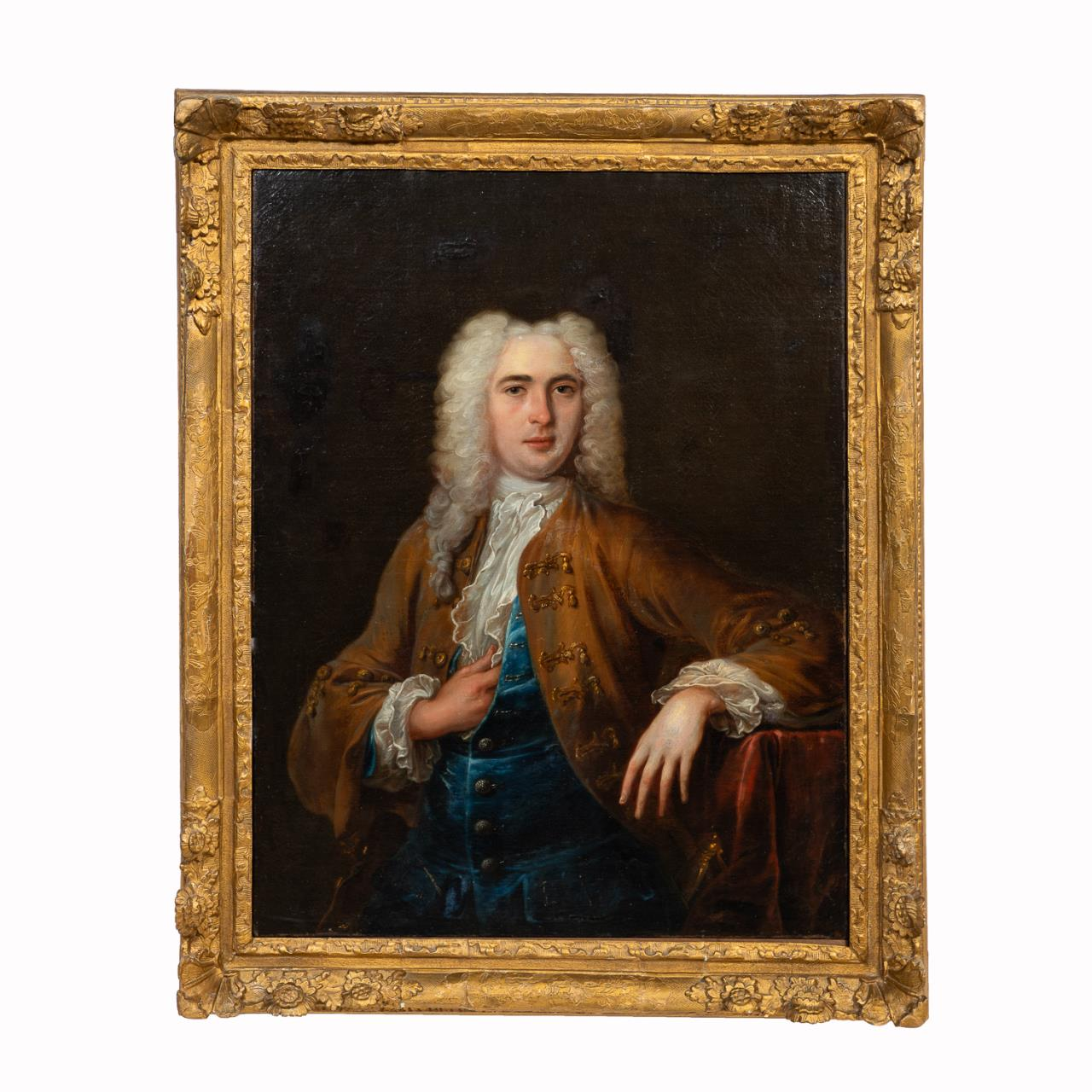 18TH C ENGLISH SCHOOL OIL PORTRAIT OF A GENTLEMAN English